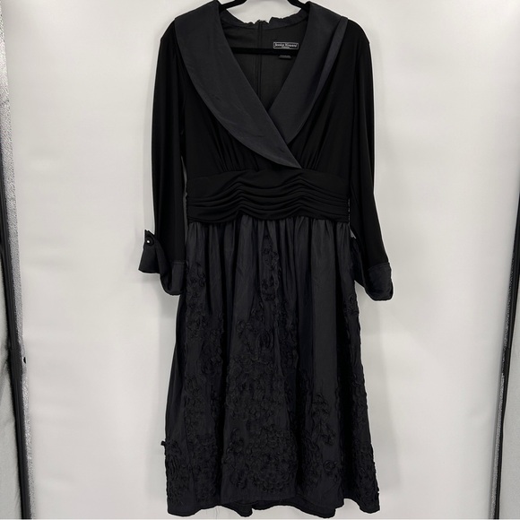 Jessica Howard Dresses & Skirts - Jessica Howard Womens Portrait Collar Dress Sz 14W Black Witchy Whimsigoth Vamp